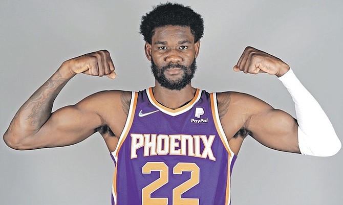 DEANDRE Ayton poses during Media Day yesterday. (AP)