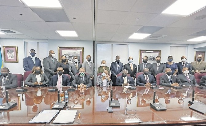 THE FIRST meeting of the Cabinet of the new government. Photo: Leandra Rolle/Tribune Staff