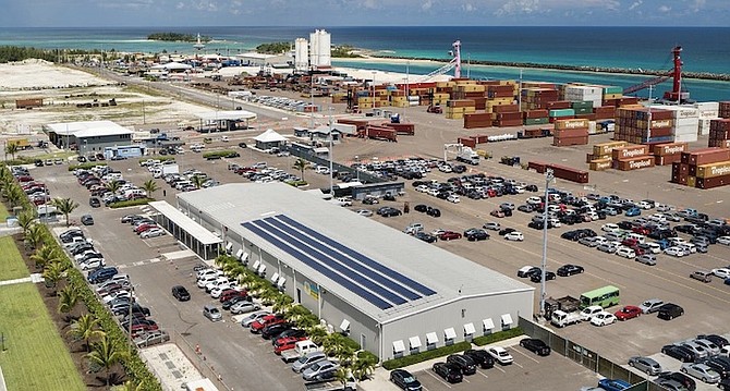 The Nassau Container Port at Arawak Cay.