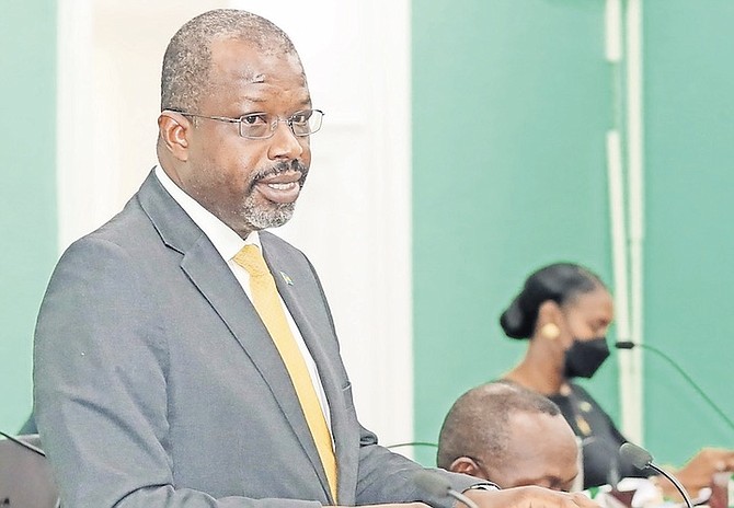 NATIONAL Security Minister Wayne Munroe in the House of Assembly.
Photo: Donavan McIntosh/Tribune staff