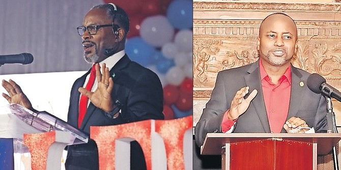 LEFT: IRAM Lewis speaks on Saturday. Photo: Racardo Thomas/Tribune staff
RIGHT: KWASI Thompson speaking on Friday. Photo: Donavan McIntosh/Tribune staff