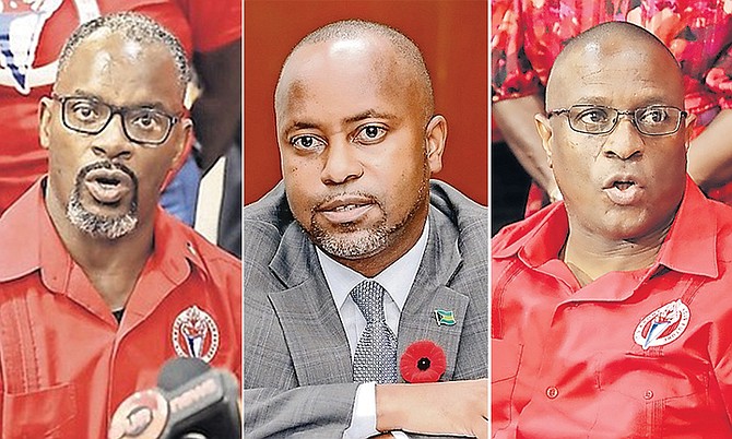 FNM leadership candidates, from left, Iram Lewis, Kwasi Thompson and Michael Pintard.