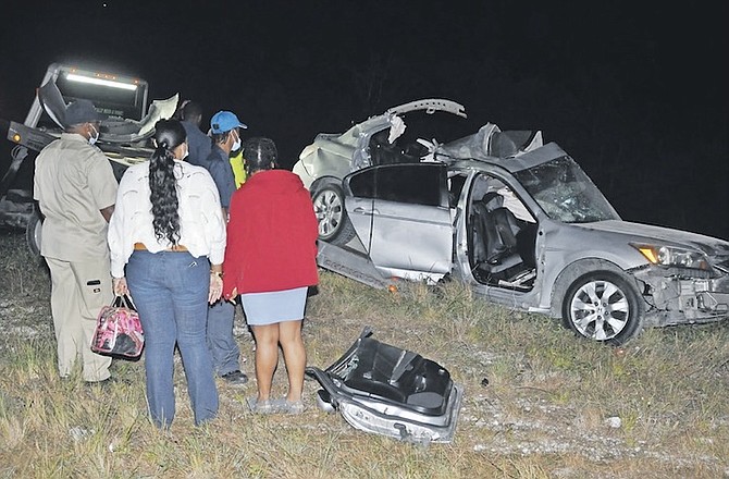 THE WRECKAGE of the crash. Photo: Vandyke Hepburn