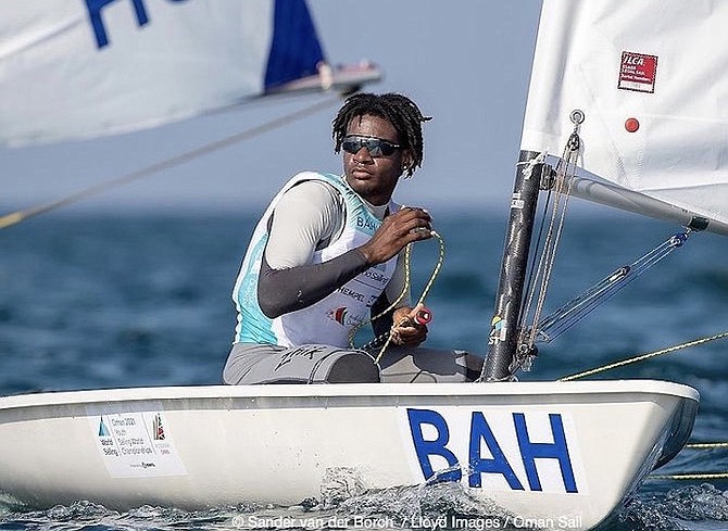 JOSHUA Higgins representing the Bahamas at the Youth Sailing World Championships.