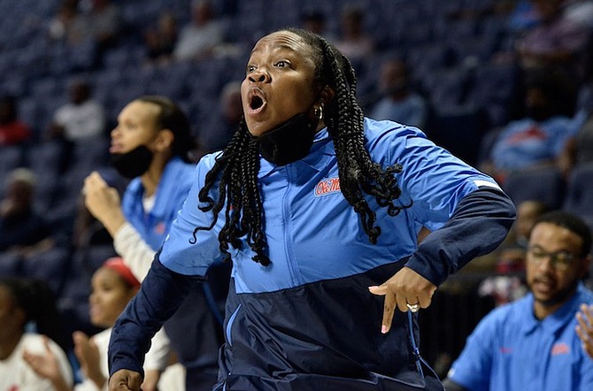 MISSISSIPPI head coach Yolett McPhee-McCuin calls to players in the first half of an NCAA women’s basketball game against Samford on Friday, December 17. 
(AP Photo/Brandon Dill)
