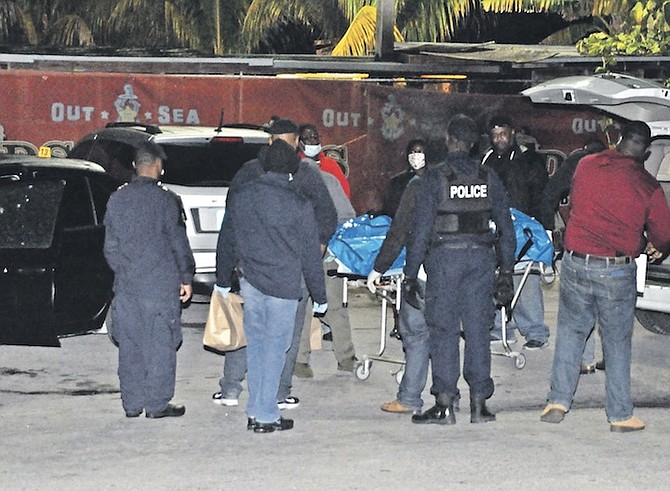 THE SCENE of the fatal shooting in Grand Bahama on Christmas Day. Photo: Vandyke Hepburn