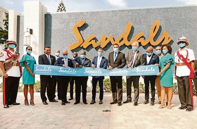 The ribbon cutting at Sandals Royal Bahamian resort. Photos: Donavan McIntosh/Tribune staff