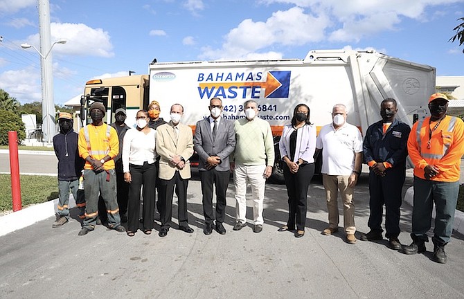 HEALTH and Wellness Minister Dr Michael Darville during his visit to Bahamas Waste yesterday. Photos: Racardo Thomas/Tribune Staff