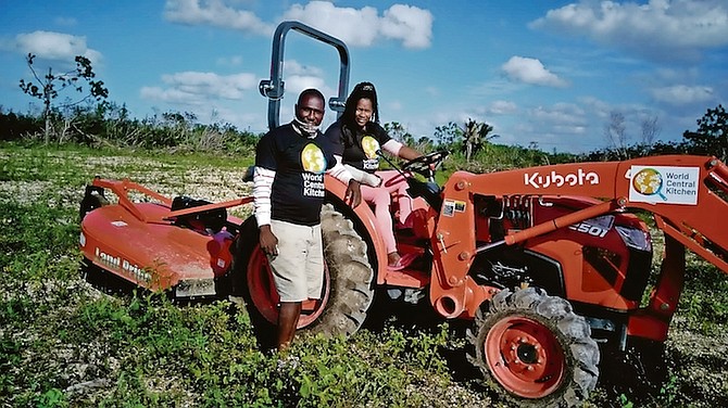 AMONG the projects supported by World Central Kitchen is Gedeon’s Farm in Abaco, where the
first grant was used to purchase a tractor.