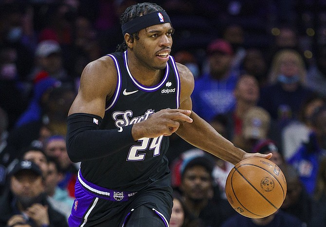 FORMER Sacramento Kings’ Chavano “Buddy” Hield in action during the first half of a game against the Philadelphia 76ers on Saturday in Philadelphia. 
(AP Photo/Chris Szagola)