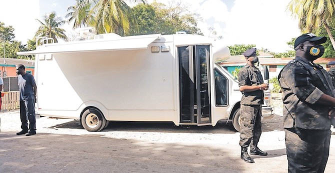 THE LAUNCH of a community mobile police station on Thompson Lane off East Street yesterday. 

Photos: Donavan McIntosh/Tribune Staff