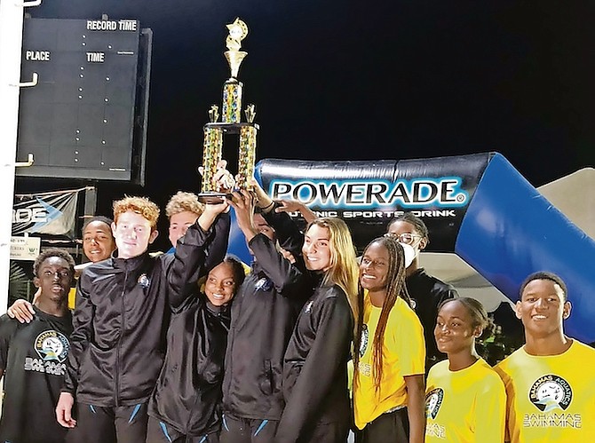 BAHAMAS Aquatics has won its fourth consecutive title, its eighth in nine years - and has received confirmation The Bahamas will host the 2024 edition of the CARIFTA championships. As the 35th edition of the four days of competition came to a close last night, Team Bahamas accumulated a total of 975 points to out-distance second place finisher Jamaica, reversing the order from the CARIFTA track and field meet on Monday night.