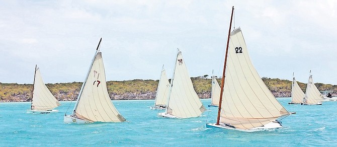 THE FLEET of Class E boats during ‘Day One’ of the National Family Island Regatta Championship Series. (BIS Photos/Patrick Hanna)