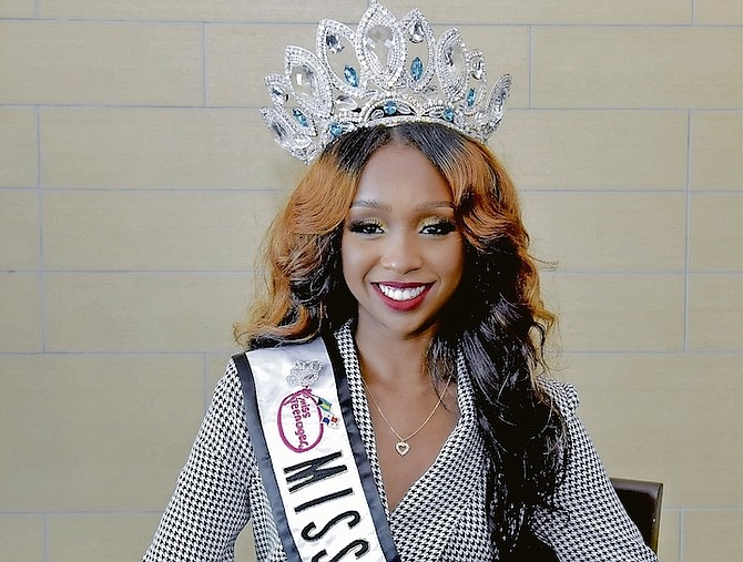 MISS Teenager Bahamas Flonique Lightbourne pictured on her return to The Bahamas after winning the Miss Teenager Universe title in Panama City, Florida, on Saturday.