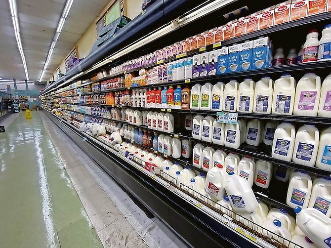 Dairy goods at Super Value yesterday. Photo: Racardo Thomas/Tribune Staff