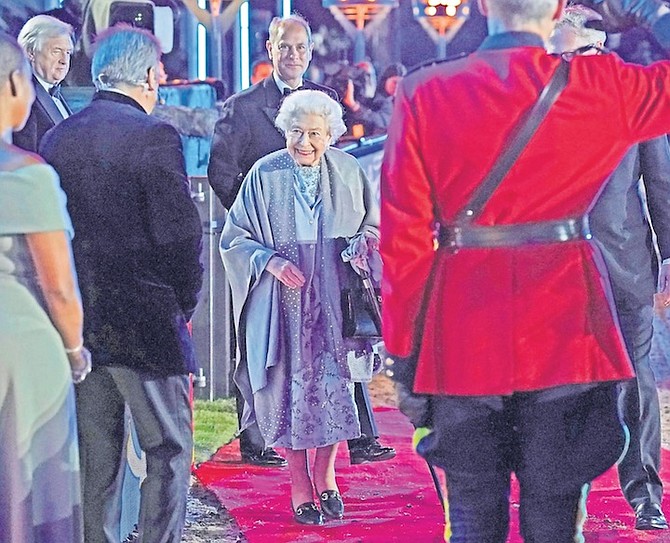 Queen Elizabeth II departs after attending the “A Gallop Through History” Platinum Jubilee celebration at the Royal Windsor Horse Show at Windsor Castle in Windsor, England, on Sunday. 


Photo: Steve Parsons/Pool via AP