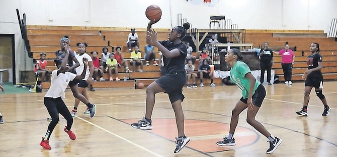 PLAYERS practicing in AF Adderley Gymnasium over the weekend. Photos: Racardo Thomas/Tribune staff