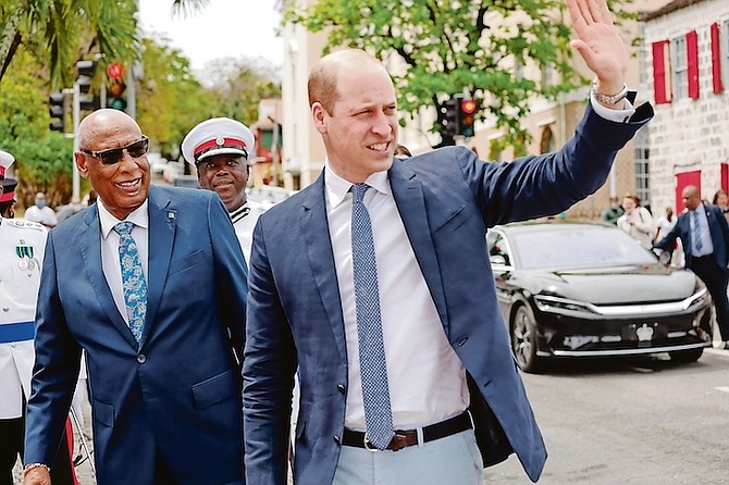 William, the Duke of Cambridge, with Governor General CA Smith during the Royal visit.