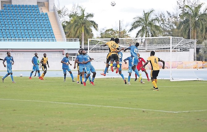 THE Bahamas in action against the Turks and Caicos at the weekend.