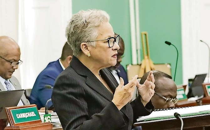 EDUCATION Minister Glenys Hanna Martin speaking during the Budget debate yesterday. Photo: Donavan McIntosh/Tribune Staff