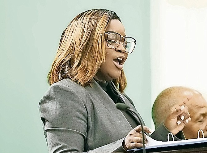 JOBETH Coleby-Davis. Minister of Transport and Housing, in Parliament yesterday.
Photo: Racardo Thomas/Tribune Staff