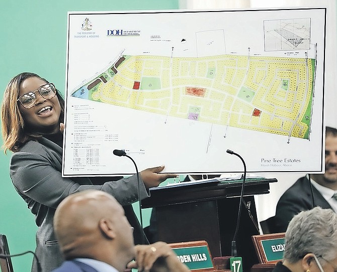 JOBETH Coleby-Davis. Minister of Transport and Housing, in Parliament yesterday.
Photo: Racardo Thomas/Tribune Staff