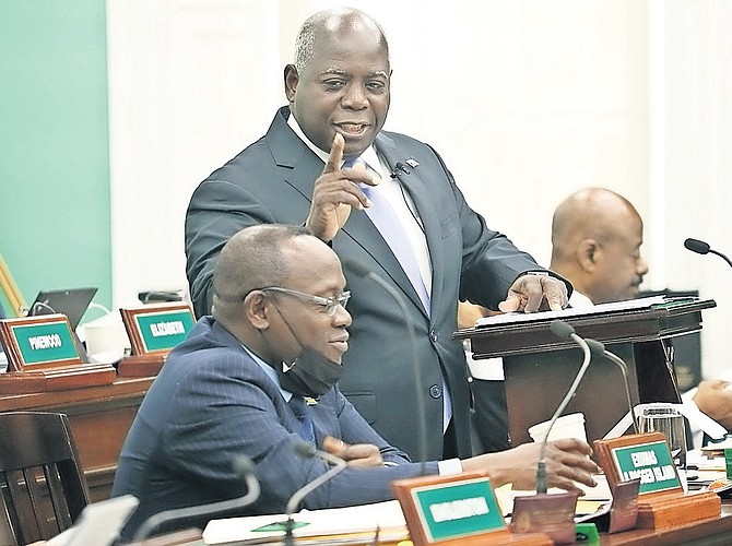 PRIME Minister Philip “Brave” Davis in the House Of Assembly yesterday. Photo: Racardo Thomas/Tribune Staff