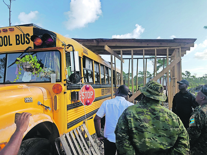 The bus being used as a makeshift home