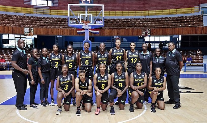 TEAM BAHAMAS at the Caribbean Women’s Championship last night at the Ciudad Deportiva Coliseum in Havana, Cuba.