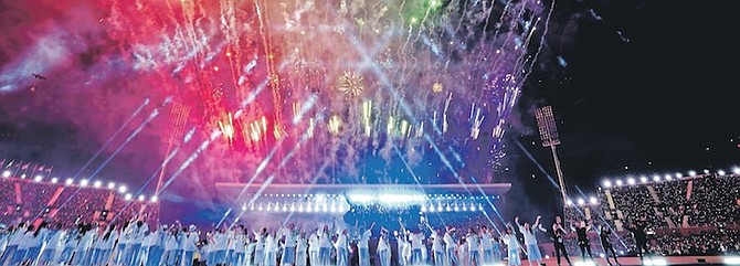 Fireworks go off during the opening ceremony of the Commonwealth Games at the Alexander Stadium in Birmingham, England, last Thursday. 
Photo: David Davies/PA via AP
