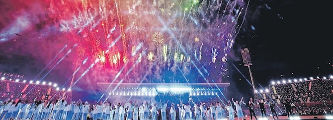 Fireworks go off during the opening ceremony of the Commonwealth Games at the Alexander Stadium in Birmingham, England, last Thursday. 
Photo: David Davies/PA via AP