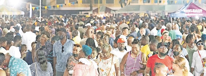 Residents out in Fox Hill for celebrations last night. Photos: Moise Amisial