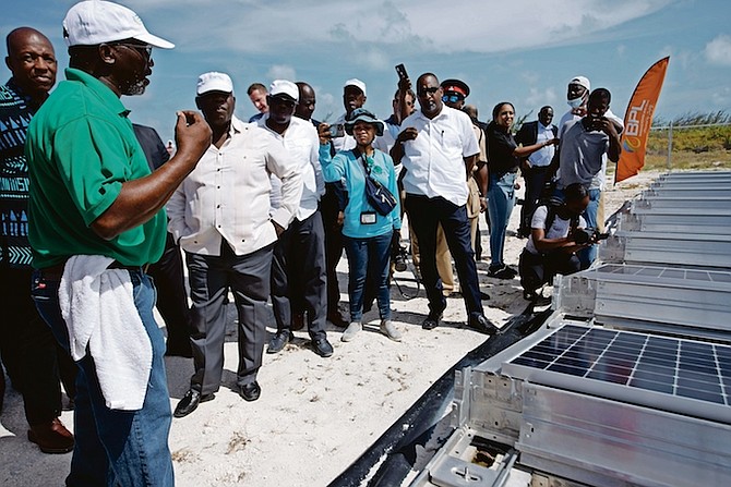 THE VISIT to the solar plant on Friday by Prime Minister Philip “Brave” Davis. 
Photo: Moise Amisial