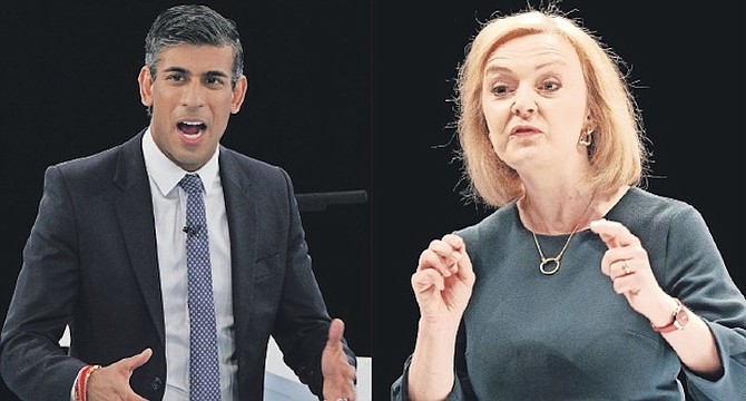 RISHI SUNAK, left, and Liz Truss making their cases to be the next Conservative party leader.