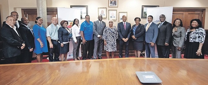 THE SIGNING of the five-year industrial agreement yesterday between the National Insurance board and the Public Managers Union. Photo: Moise Amisial