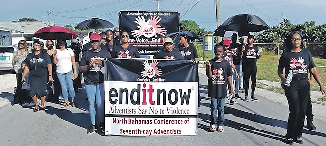THE END It Now march in Grand Bahama. Photo: Denise Maycock/Tribune Staff