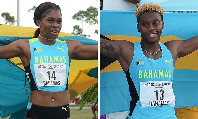 SPRINTER Tynia Gaither, left, and high hurdler Devynne Charlton, right, are the only two Bahamians who secured a spot in the Wanda Diamond League Final this week in Zurich, Switzerland.