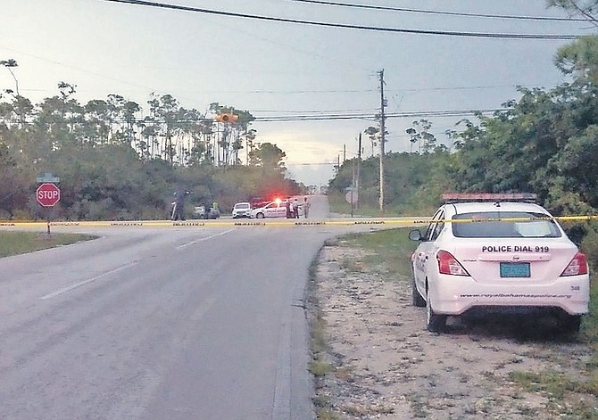 THE SCENE of the crash on East Sunrise Highway. Photos: Denise Maycock/Tribune Staff