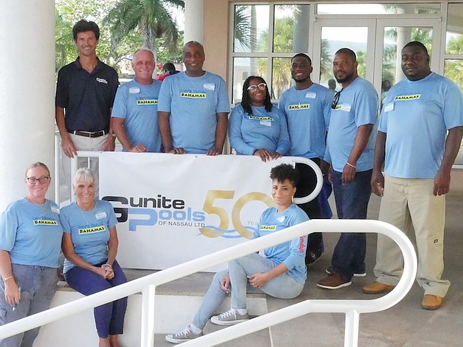 LET’S Swim Bahamas coaching and support staff are pictured above.
Photo: Rufiner Saunders