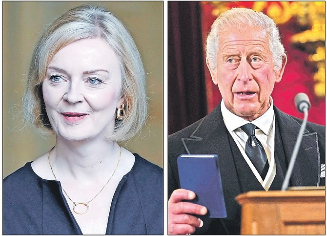 BRITAIN’S Prime Minister Liz Truss and King Charles III. (AP Photos)