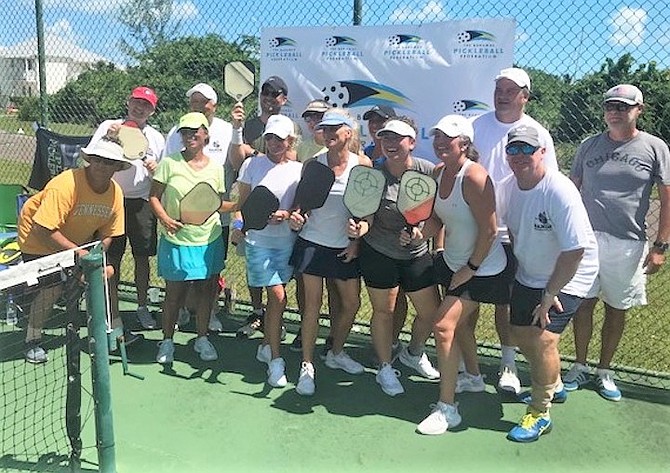 PARTICIPANTS in The Bahamas’ inaugural Pickleball tournament, held on Saturday, September 24 at Palm Cay.