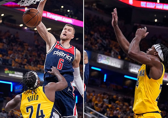 Indiana Pacers' Buddy Hield in action against the Washington Wizards. (AP photos)