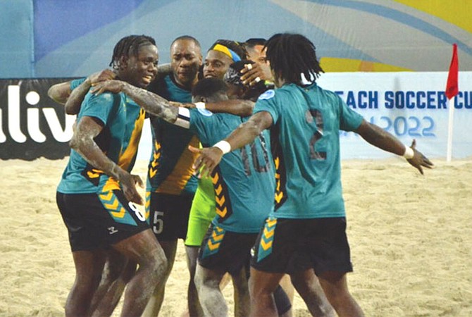 TEAM Bahamas completed an undefeated run to claim the 2022 Bahamas Beach Soccer Cup last night with a thrilling 3-1 win over Colombia in the tournament finale.