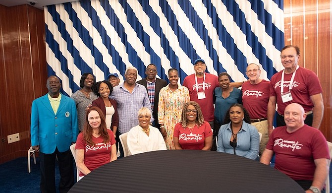 AMERICAN and Bahamian Olympians and dignitaries at USA Track and Field’s first Legends Reunion and Retreat in the Bahamas, held at the Grand Hyatt, Baha Mar, October 27-30. Photo: Moise Amisial/Tribune Staff