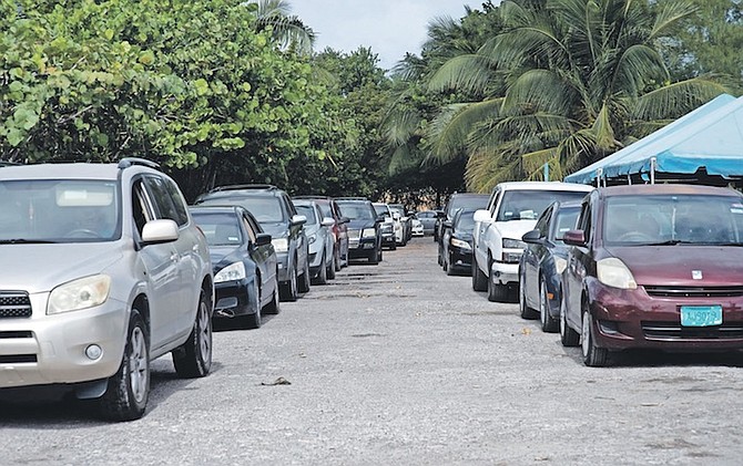 LONG queues of traffic at Chelsea’s Choice in Abundant Life Road yesterday. Photo: Moise Amisial