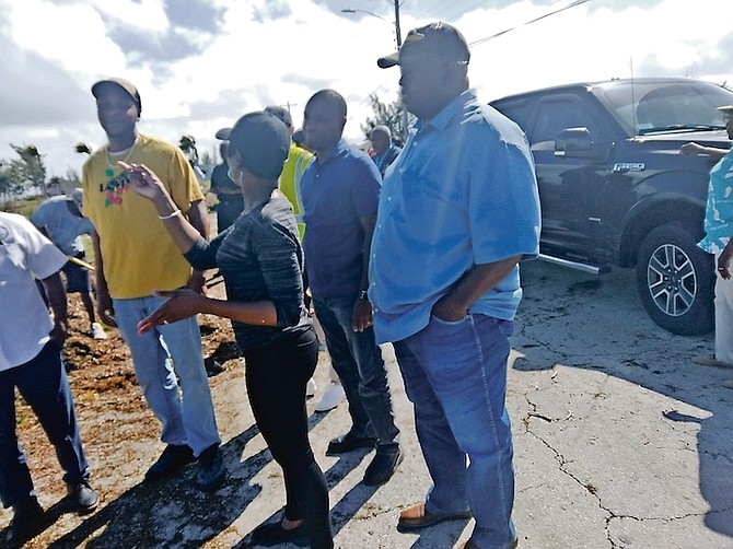 MINISTER for Grand Bahama Ginger Moxey in West End, Grand Bahama, yesterday.
Photo: Denise Maycock/Tribune Staff