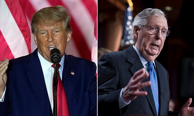 FORMER President Donald Trump and Senate Minority Leader Mitch McConnell.