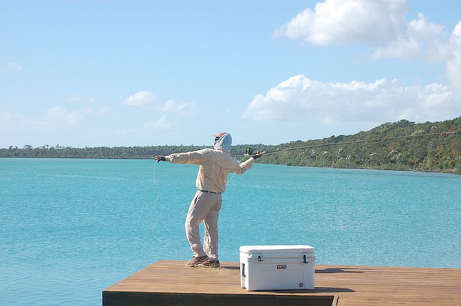 PRESCOTT enjoys casting his line in the beautiful flats of Andros, Bahamas.