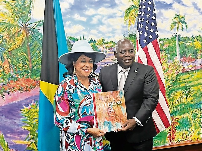 UNITED States Congresswoman Frederica Wilson and Prime Minister Philip “Brave” Davis. Photo: Letre Sweeting