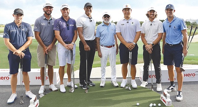 A STAR-studded field competing in the Hero Shot also featured tournament host Tiger Woods, Justin Thomas, Max Homa, Tommy Fleetwood, Billy Horschel and Kim. The players took their best shots at a floating target in the pond between the ninth and 18th greens at Albany.
